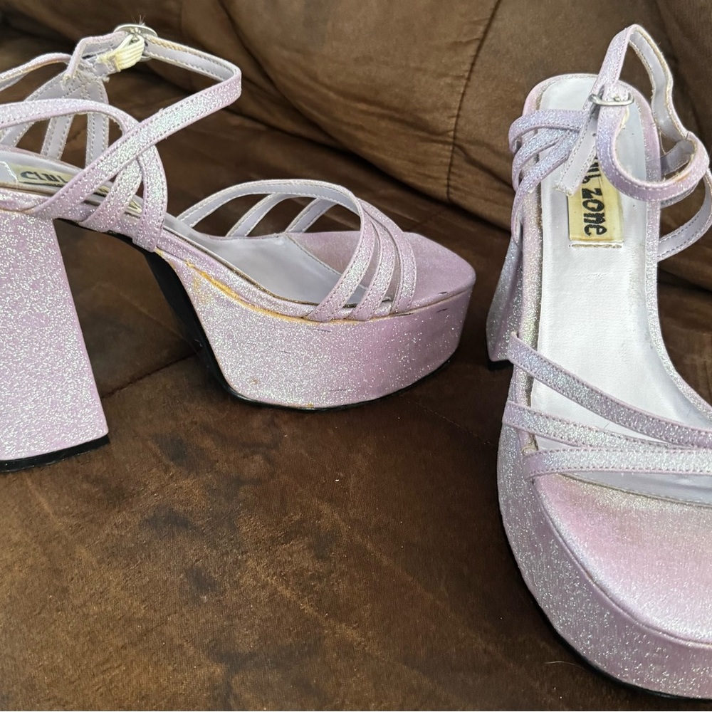 Women's Glitter Platform Sandals - Pink